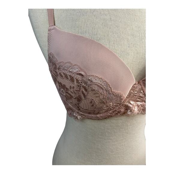 Fredericks of Hollywood‎ Beatrix Scallop Lace Push Up Bra Size 36C Rose NWT - Picture 4 of 8
